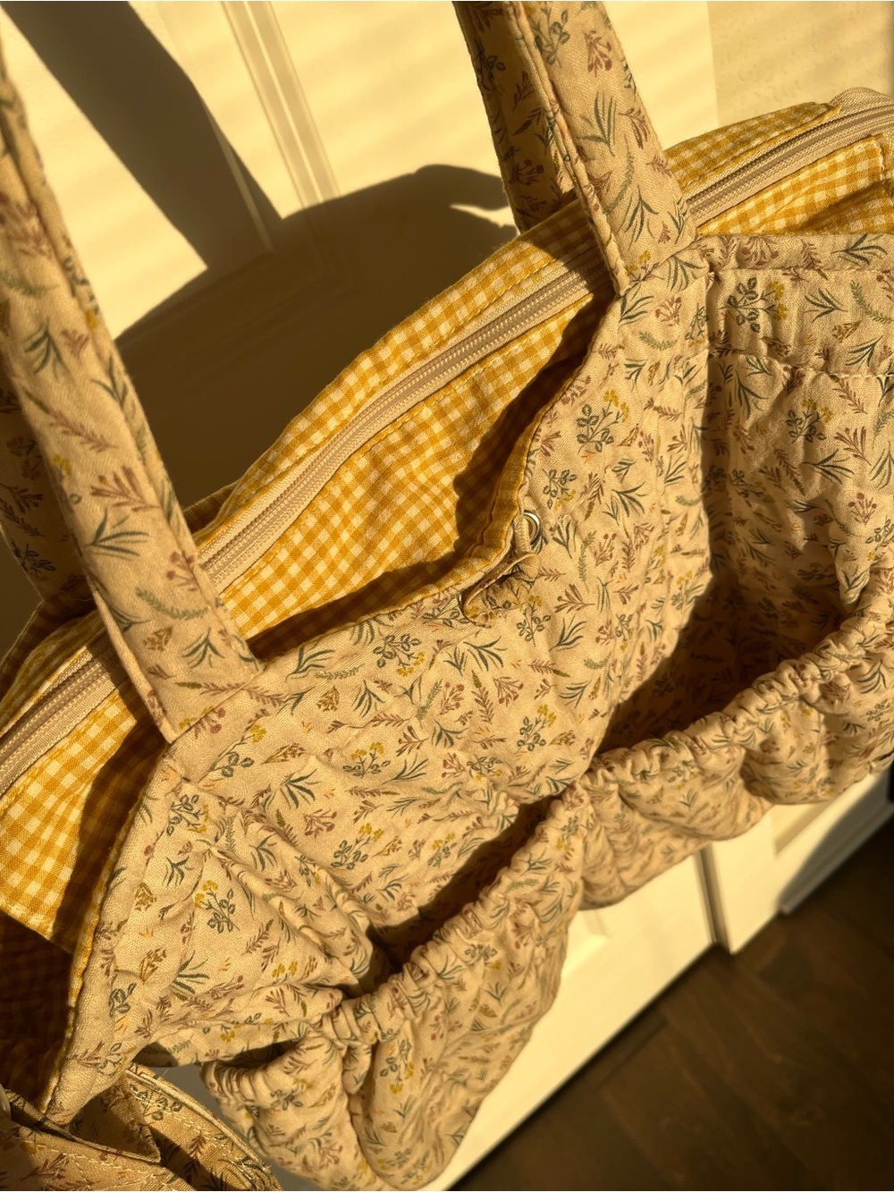 Zara Mommy Bag Cotton Quilted Floral Tote Diaper Bag - Picture 13 of 13